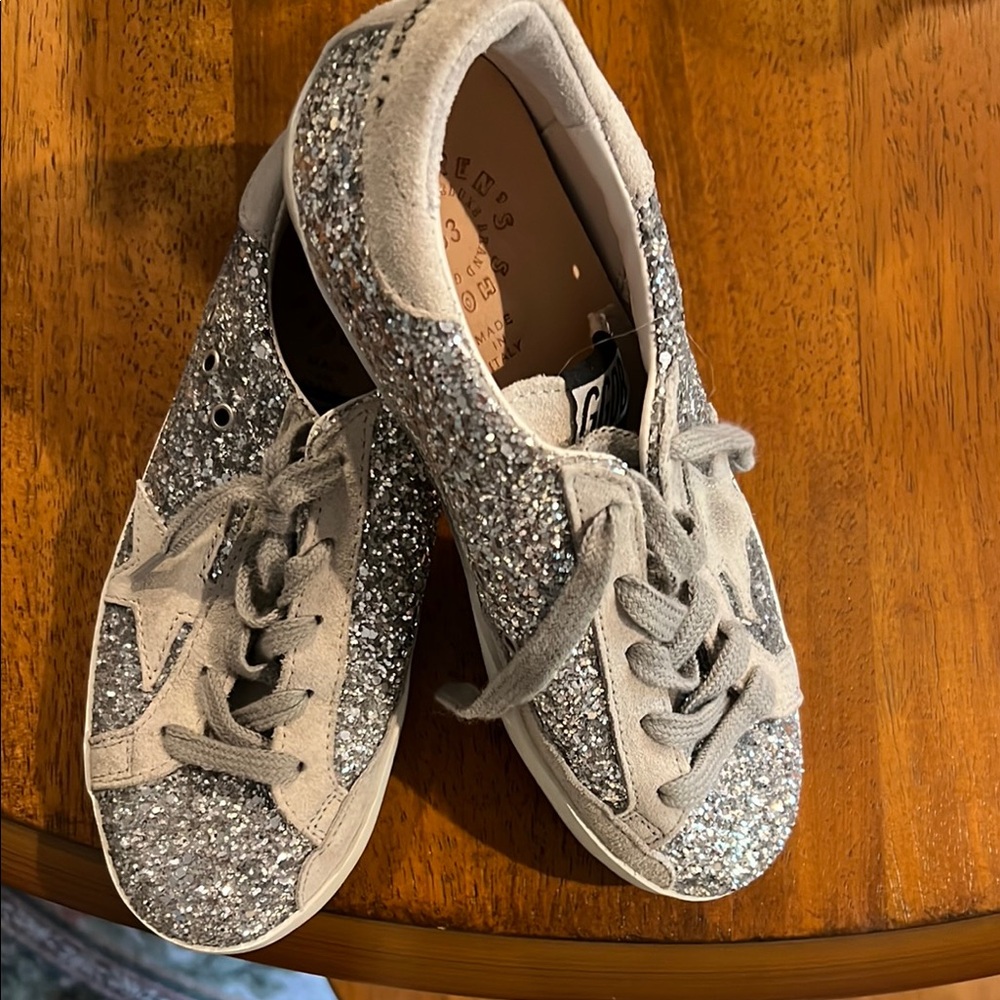 Golden Goose Kids Sneakers in Silver Glitter
